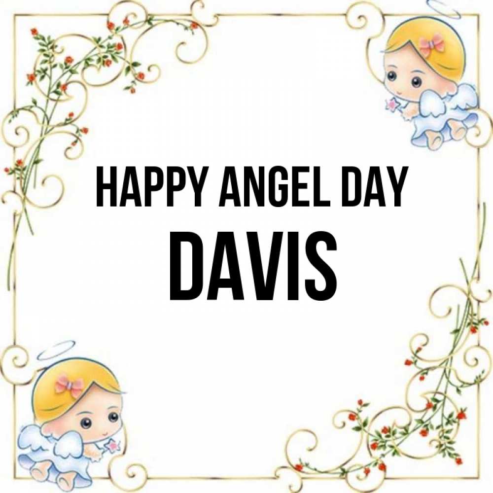 Greetings card с именем, Davis happy angel day девочки ангелы Greetings with text for free download 