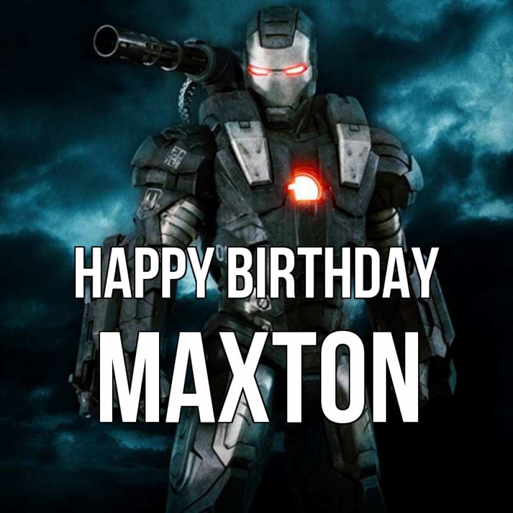 Greetings card с именем, Maxton Happy Birthday марвел супергерой в новом костюме Greetings with text for free download 