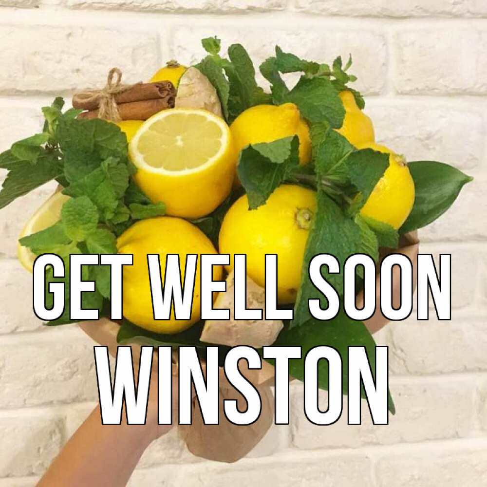 Greetings card с именем, Winston Get well soon витамины Greetings with text for free download 