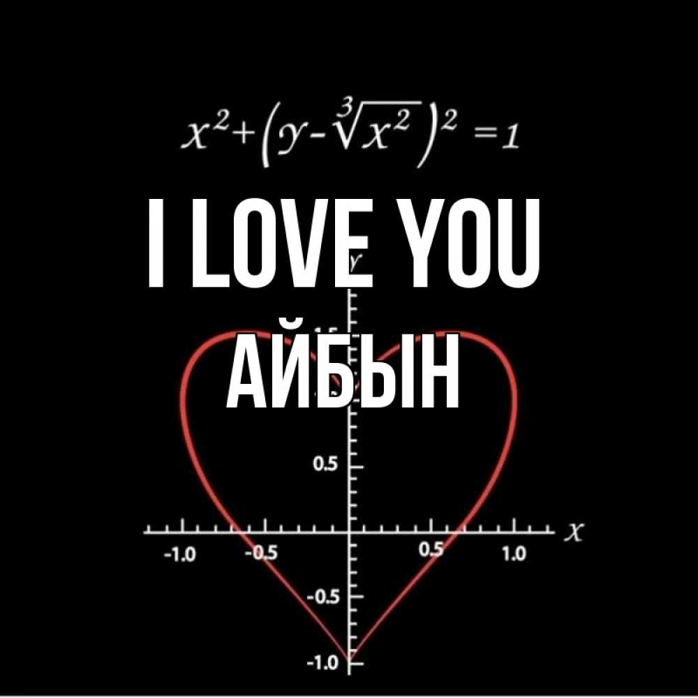 Greetings card с именем, Айбын I love you сердечная формула Greetings with text for free download 