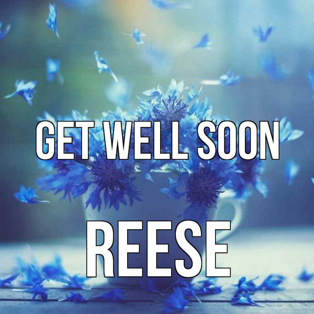 Greetings card с именем, Reese Get well soon кружка с зельем и цветами Greetings with text for free download 