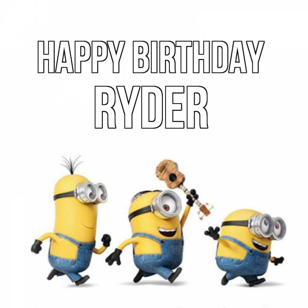 Greetings card с именем, Ryder Happy Birthday с гитарой Greetings with text for free download 