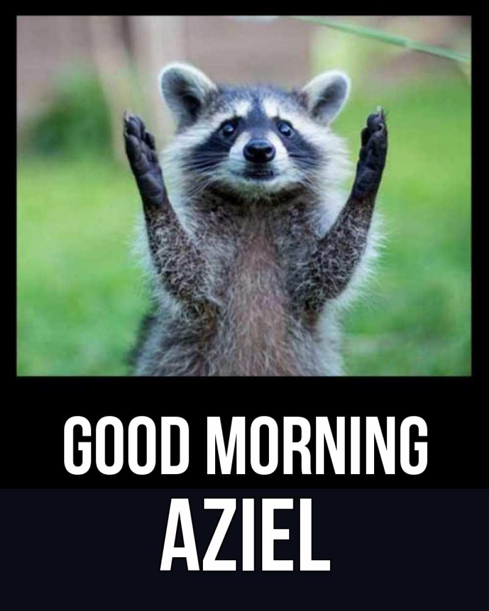 Greetings card с именем, Aziel Good morning хорошее настроение утречком Greetings with text for free download 