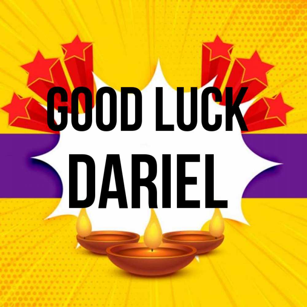 Greetings card с именем, Dariel Good luck векторное изображение Greetings with text for free download 