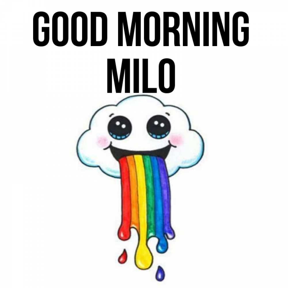 Greetings card с именем, Milo Good morning утречко Greetings with text for free download 