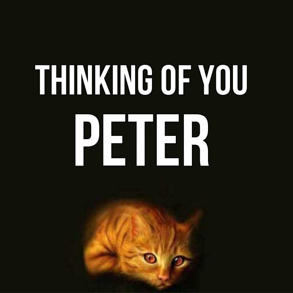 Greetings card с именем, Peter Thinking of you рыжий Greetings with text for free download 