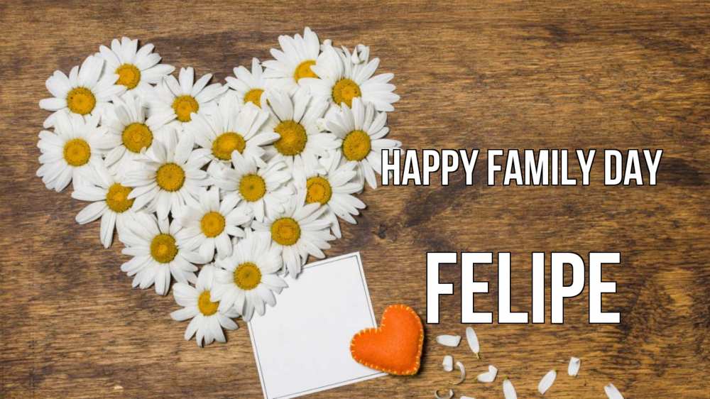 Greetings card с именем, Felipe happy family day с днем семьи Greetings with text for free download 
