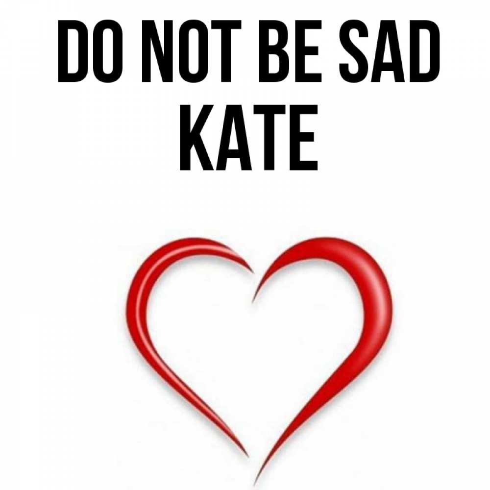 Greetings card с именем, Kate Do not be sad для любимой Greetings with text for free download 