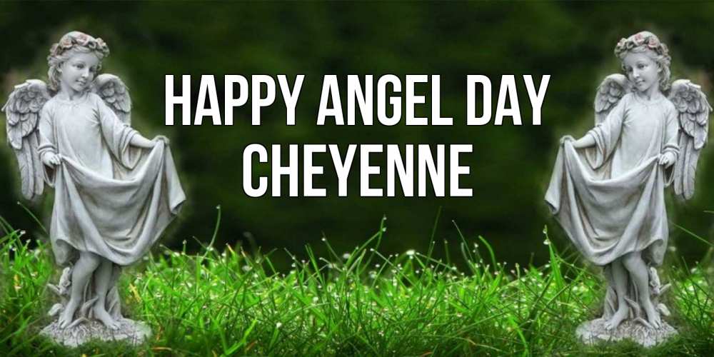 Greetings card с именем, Cheyenne happy angel day небо, ангел, девушка Greetings with text for free download 