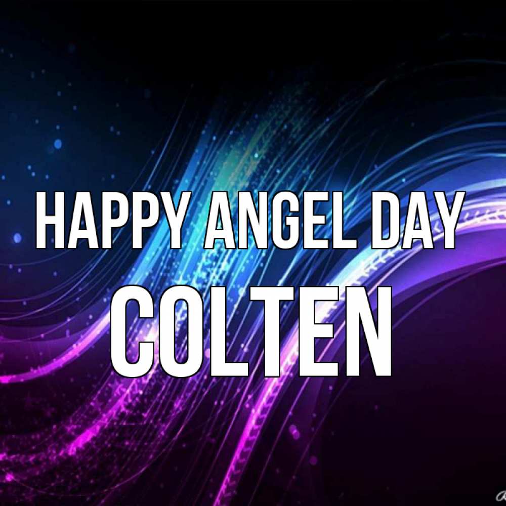 Greetings card с именем, Colten happy angel day фиолетовый фон Greetings with text for free download 