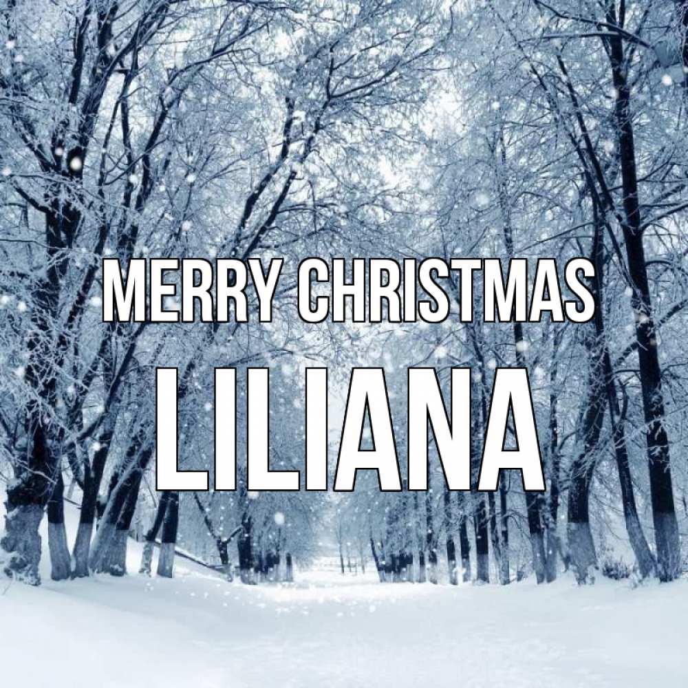 Greetings card с именем, Liliana Merry Christmas снег, лес, парк Greetings with text for free download 