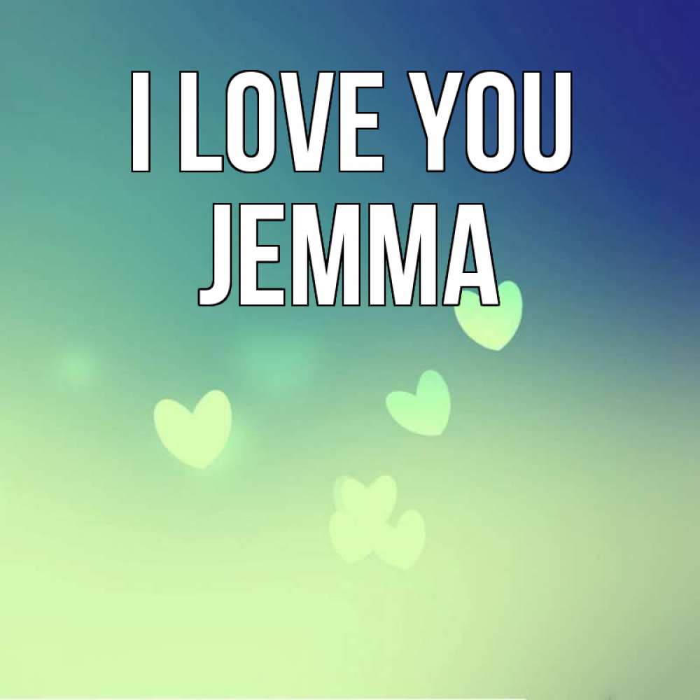 Greetings card с именем, Jemma I love you градиент синий Greetings with text for free download 