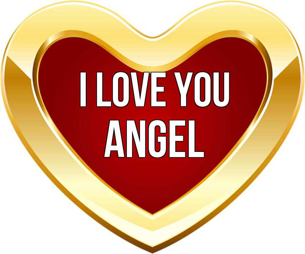 Greetings card с именем, Angel I love you из краски Greetings with text for free download 