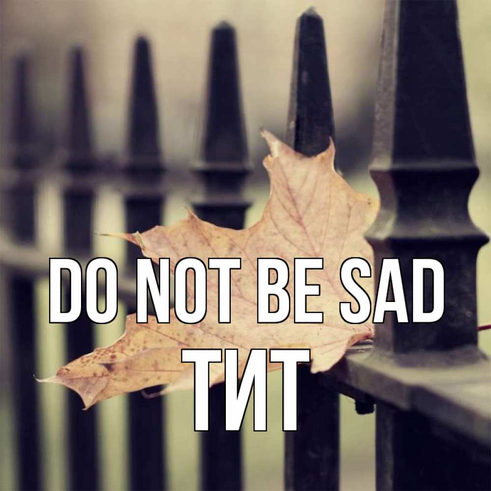 Greetings card с именем, Тит Do not be sad лист клена Greetings with text for free download 