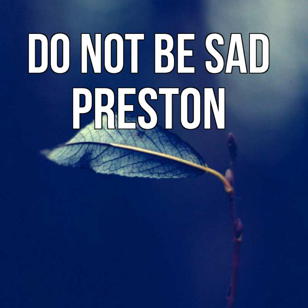 Greetings card с именем, Preston Do not be sad растение Greetings with text for free download 