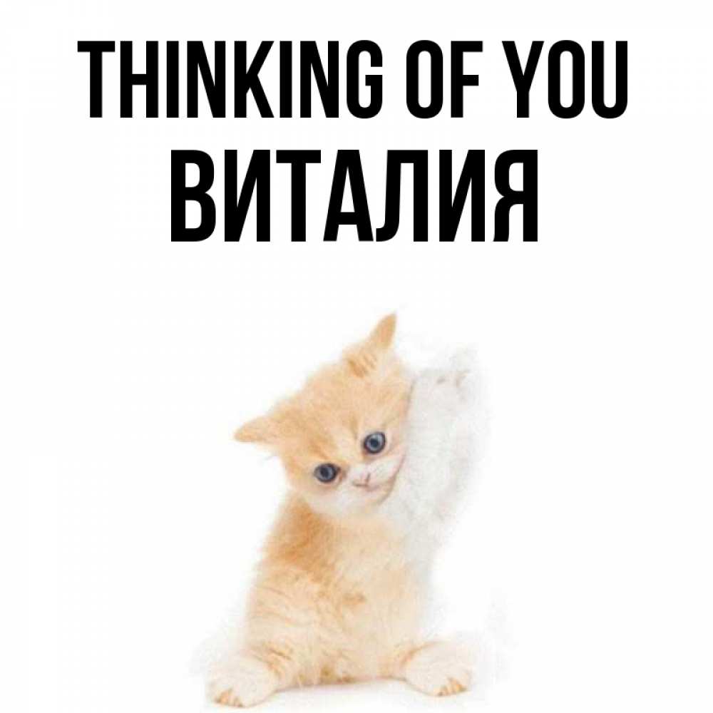 Greetings card с именем, Виталия Thinking of you зверушки и милота Greetings with text for free download 