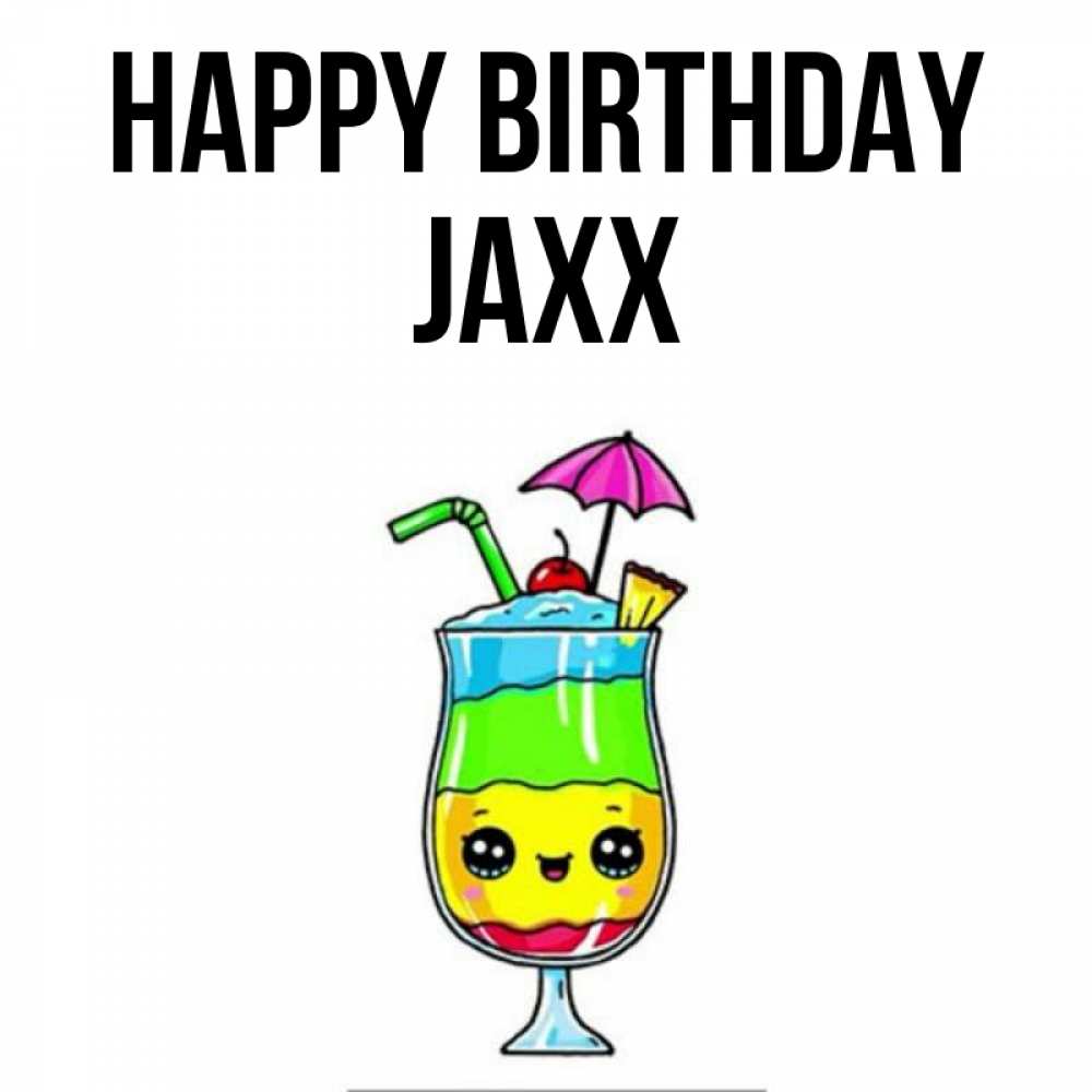 Greetings card с именем, Jaxx Happy Birthday с зонтиком Greetings with text for free download 