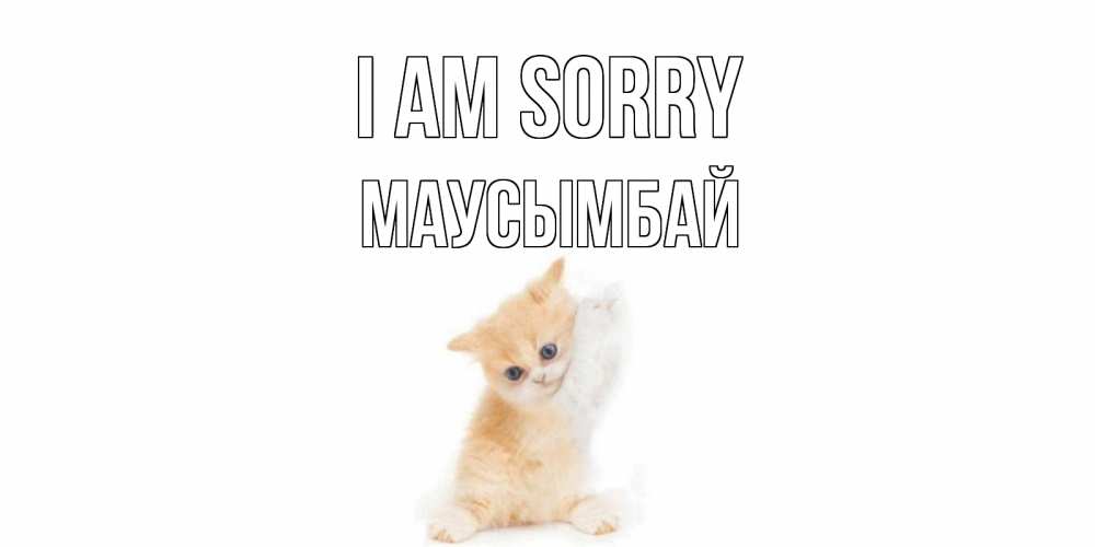 Greetings card с именем, МАУСЫМБАЙ I am sorry кот Greetings with text for free download 