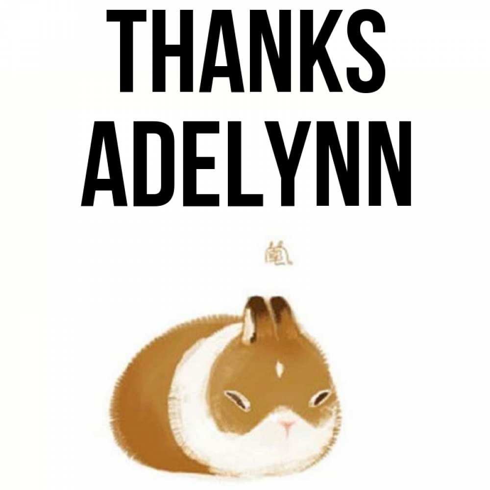 Greetings card с именем, Adelynn Thanks коричнево белый домашний питомец Greetings with text for free download 
