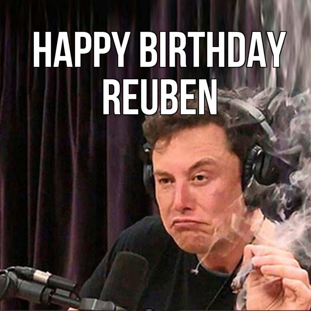 Greetings card с именем, Reuben Happy Birthday МЕМ Greetings with text for free download 