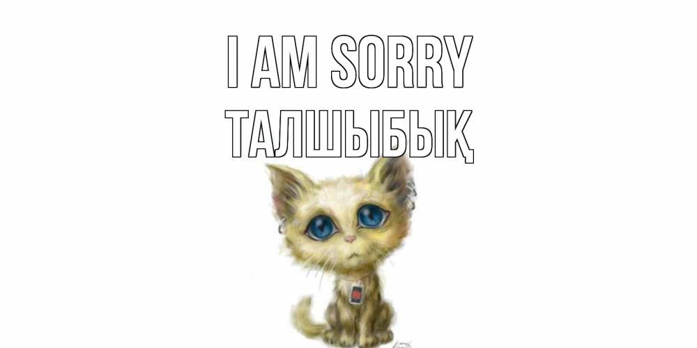Greetings card с именем, ТАЛШЫБЫҚ I am sorry прости меня открытка с котиком Greetings with text for free download 