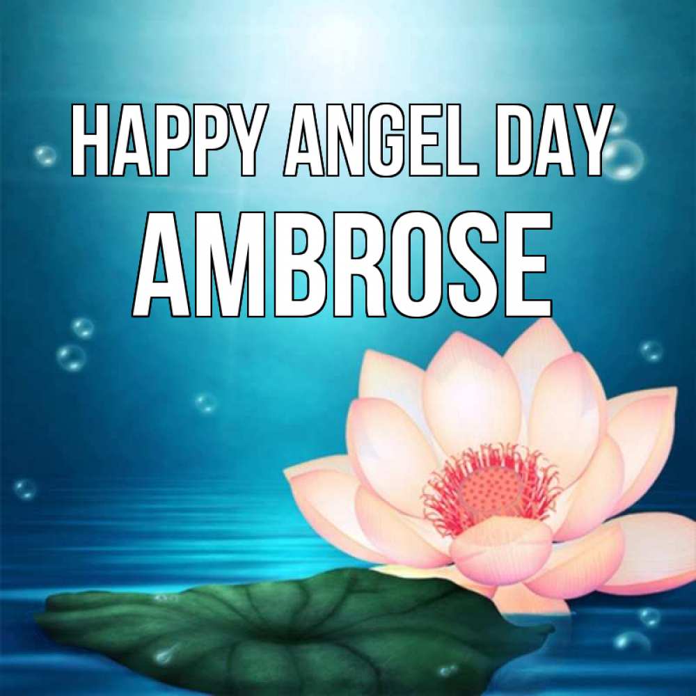Greetings card с именем, Ambrose happy angel day кувшинка Greetings with text for free download 