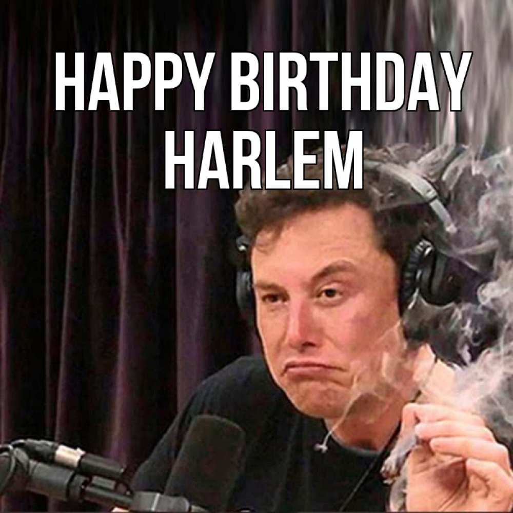 Greetings card с именем, Harlem Happy Birthday МЕМ Greetings with text for free download 