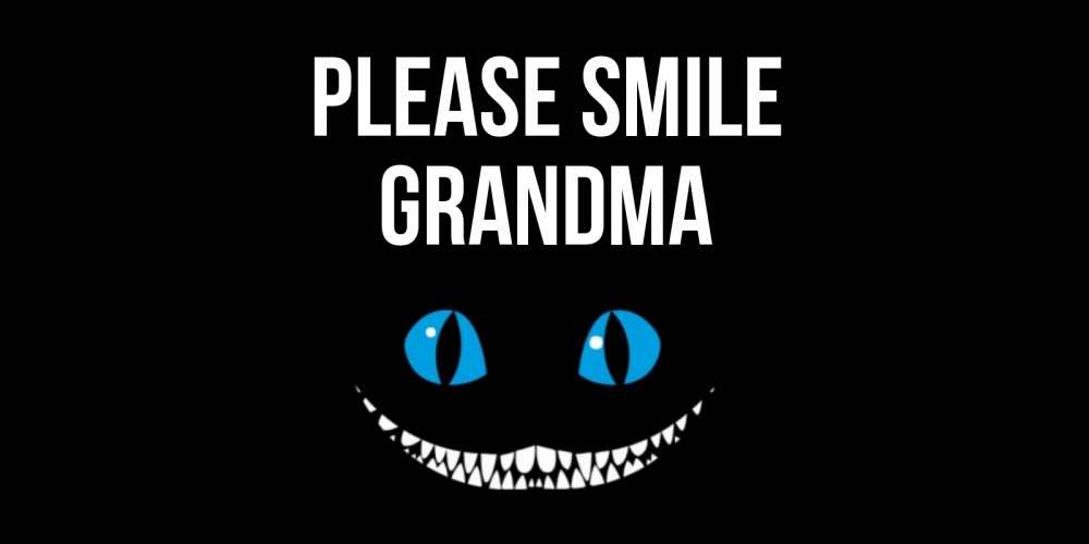 Greetings card с именем, grandma Please smile кот улыбается Greetings with text for free download 