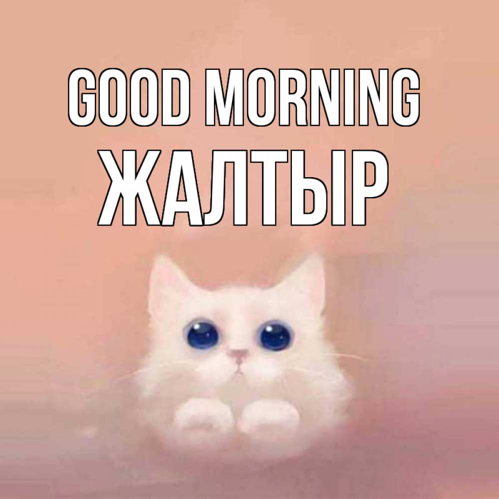 Greetings card с именем, Жалтыр Good morning на розовом фоне Greetings with text for free download 