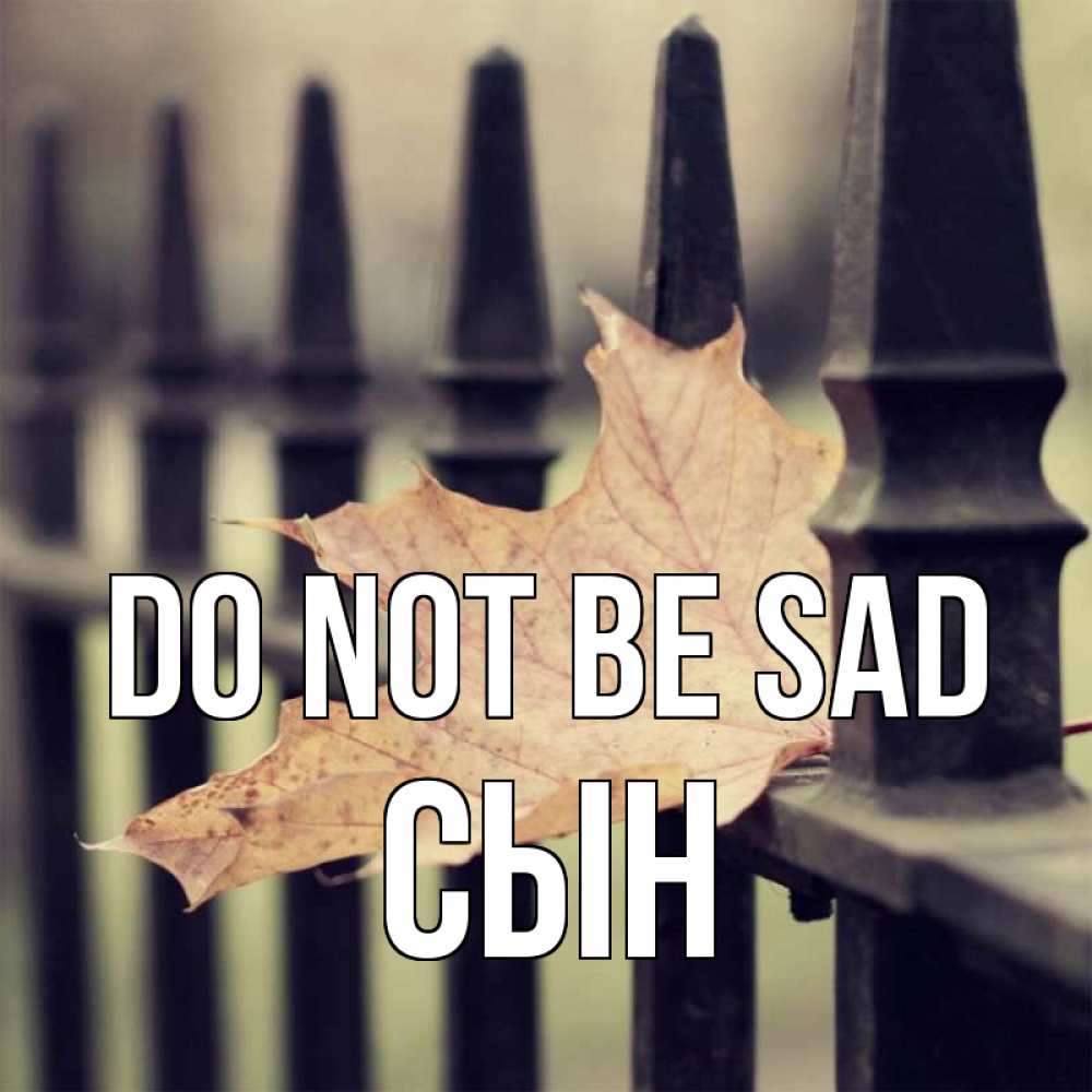 Greetings card с именем, Сын Do not be sad лист клена Greetings with text for free download 