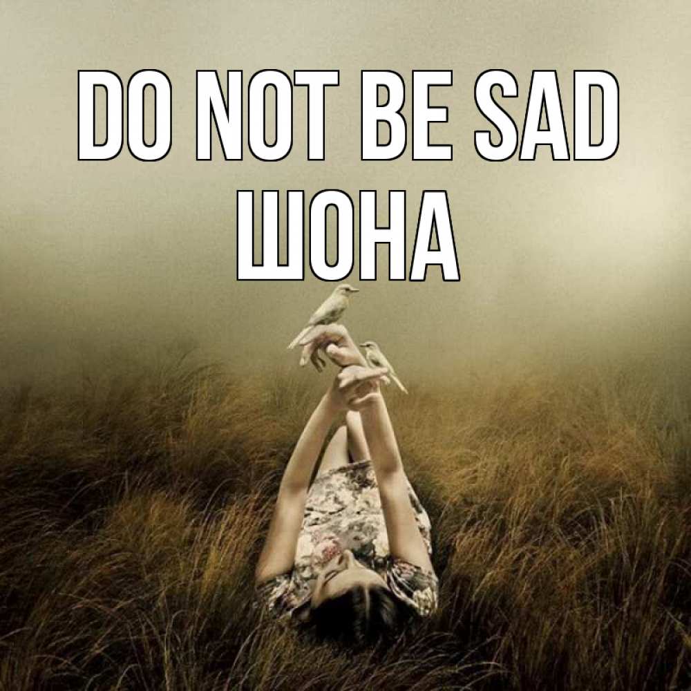 Greetings card с именем, ШОНА Do not be sad поле и туман Greetings with text for free download 