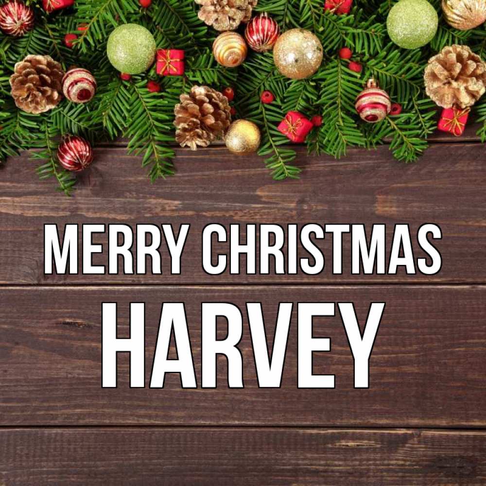 Greetings card с именем, Harvey Merry Christmas с рождеством Greetings with text for free download 