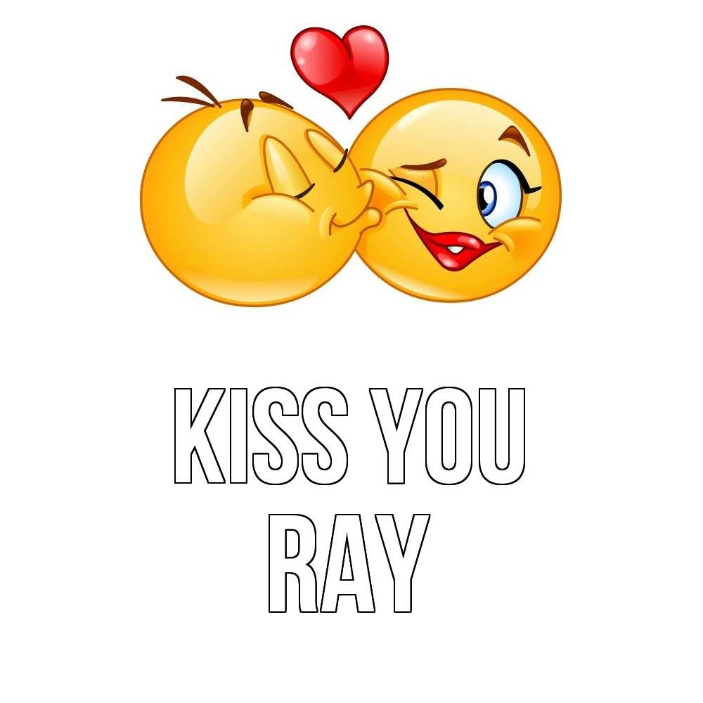 Greetings card с именем, Ray Kiss you губы и белые зубы Greetings with text for free download 