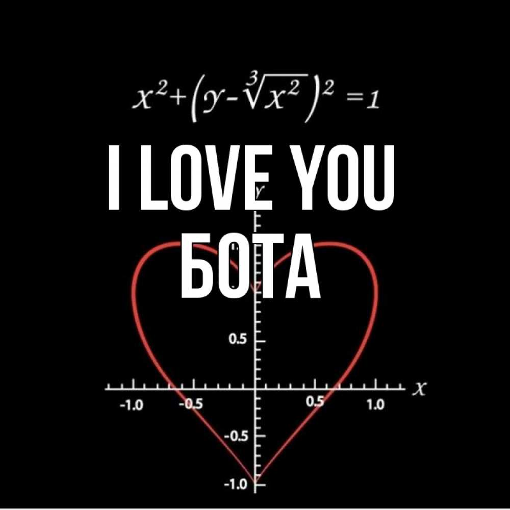 Greetings card с именем, БОТА I love you сердечная формула Greetings with text for free download 