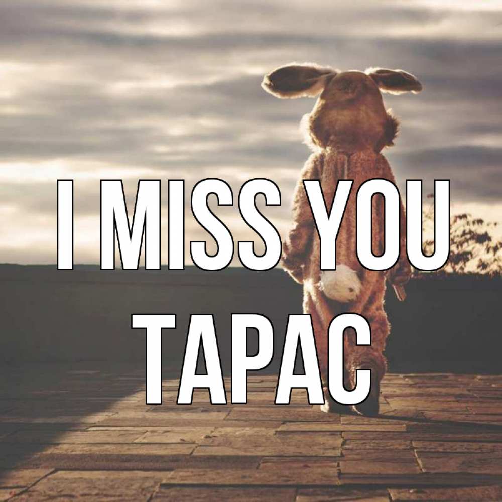 Greetings card с именем, Тарас I miss you даже в костюме зайца Greetings with text for free download 