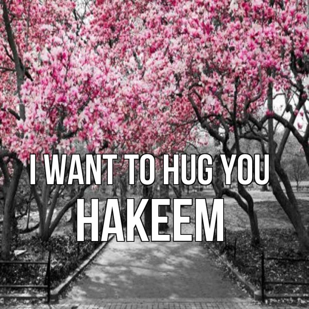 Greetings card с именем, Hakeem I want to hug you обработанное фото Greetings with text for free download 