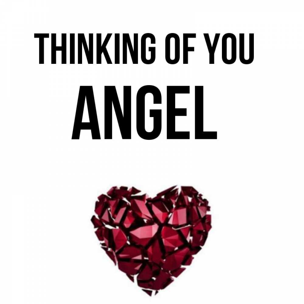 Greetings card с именем, Angel Thinking of you рубиновое 1 Greetings with text for free download 