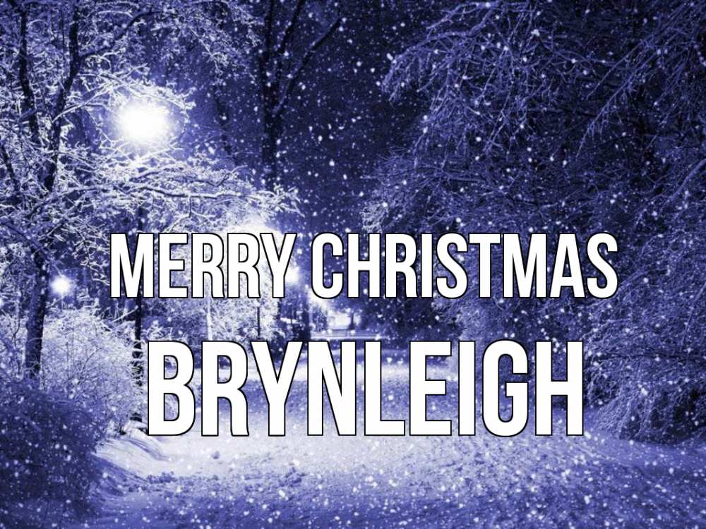 Greetings card с именем, Brynleigh Merry Christmas зима, снег, фонарь Greetings with text for free download 