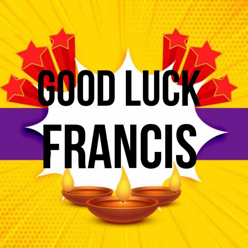 Greetings card с именем, Francis Good luck векторное изображение Greetings with text for free download 
