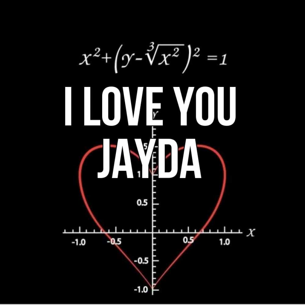 Greetings card с именем, Jayda I love you сердечная формула Greetings with text for free download 
