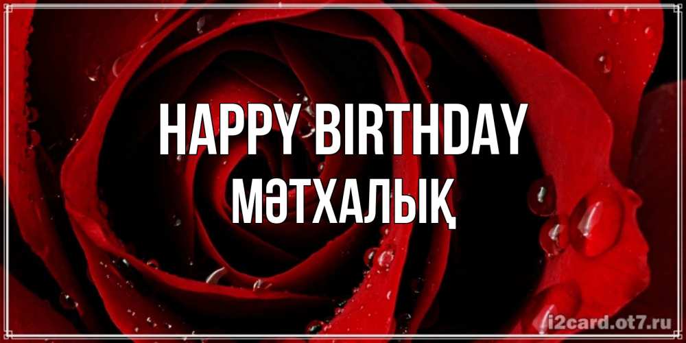 Greetings card с именем, МӘТХАЛЫҚ Happy Birthday крупная бордовая роза Greetings with text for free download 