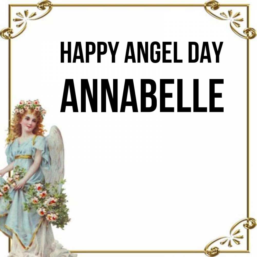 Greetings card с именем, Annabelle happy angel day с именинами от девушки ангела Greetings with text for free download 