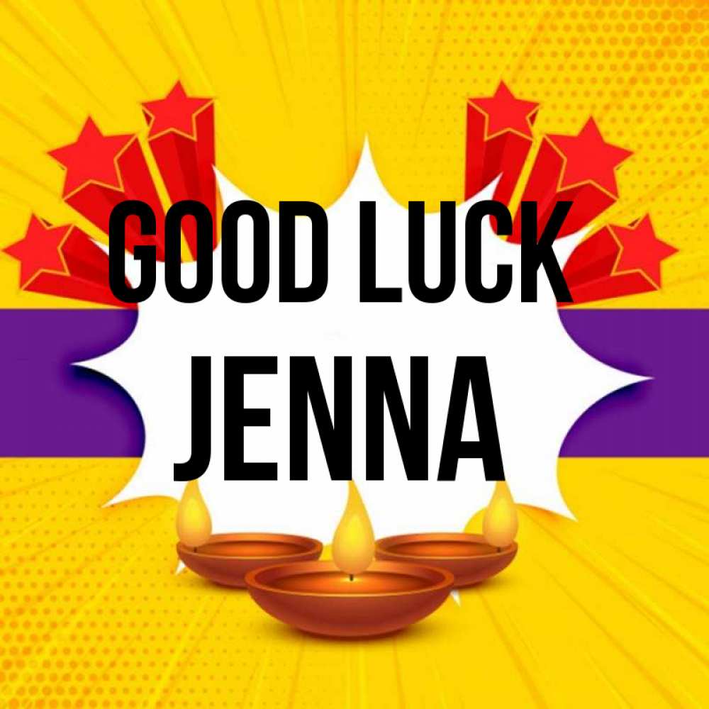 Greetings card с именем, Jenna Good luck векторное изображение Greetings with text for free download 