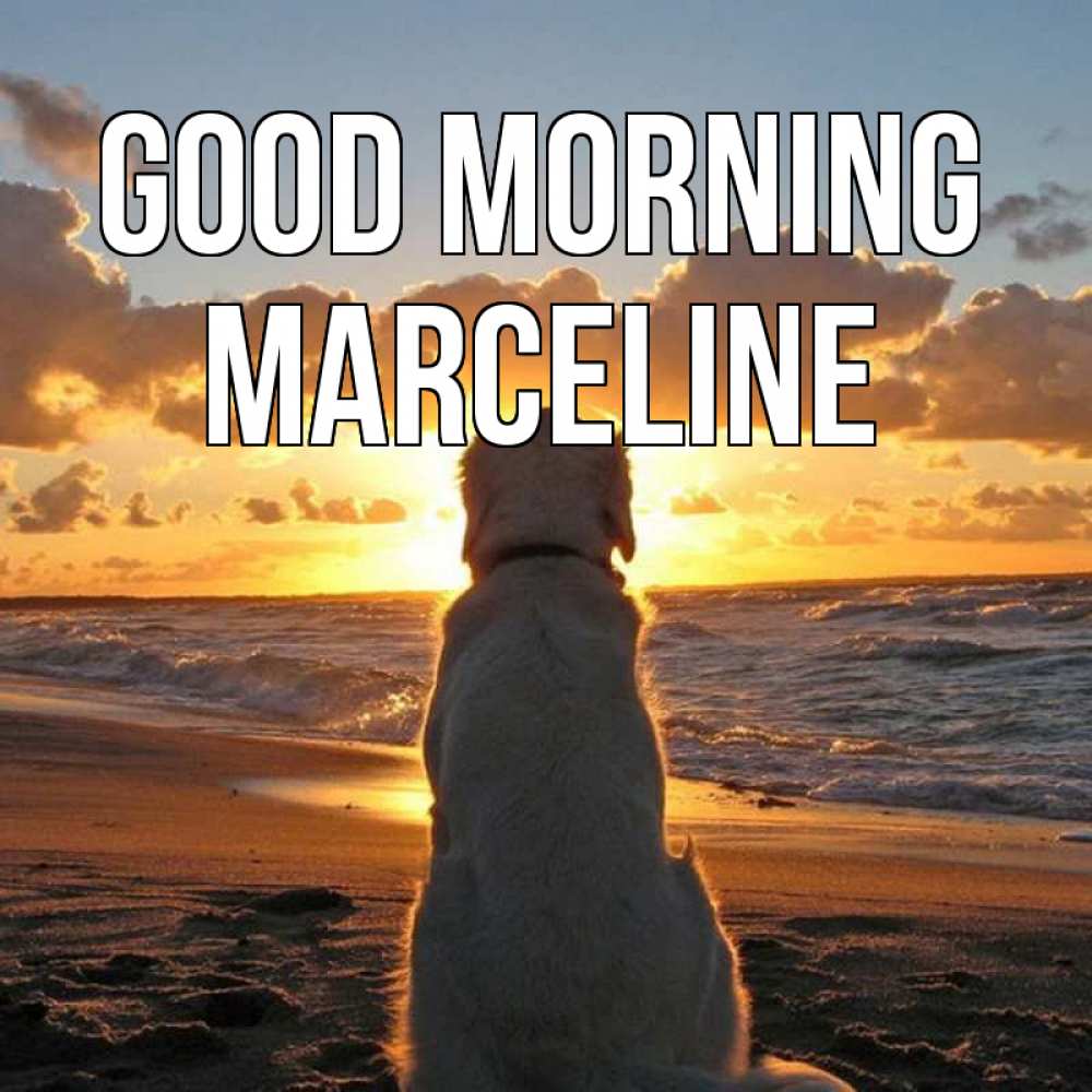 Greetings card с именем, Marceline Good morning восход солнца Greetings with text for free download 