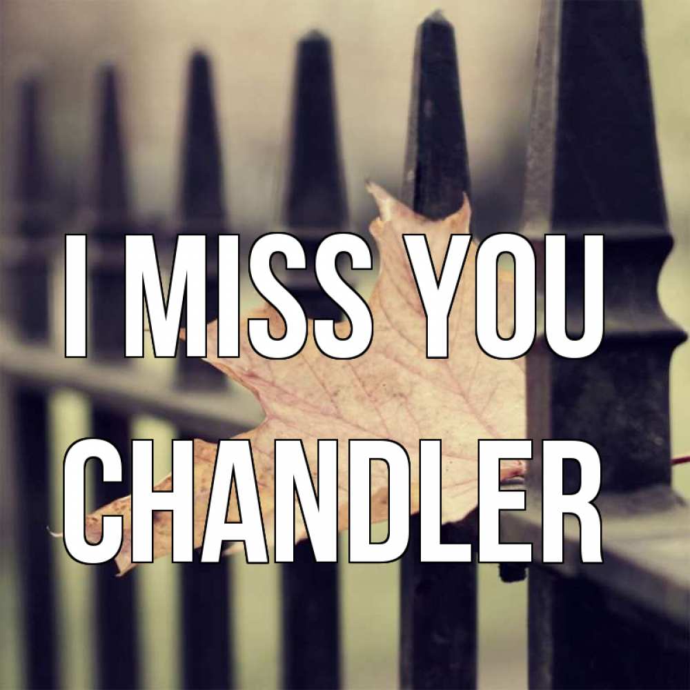 Greetings card с именем, Chandler I miss you очень скучно Greetings with text for free download 