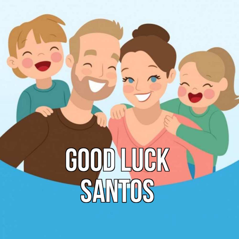 Greetings card с именем, Santos Good luck везения тебе Greetings with text for free download 