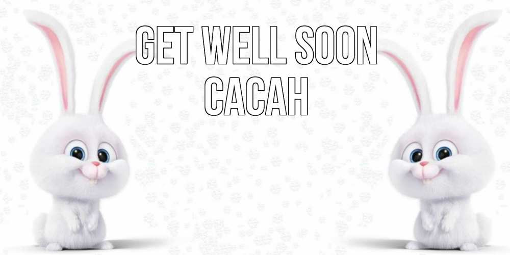 Greetings card с именем, САСАН Get well soon не болей с зайцем Greetings with text for free download 