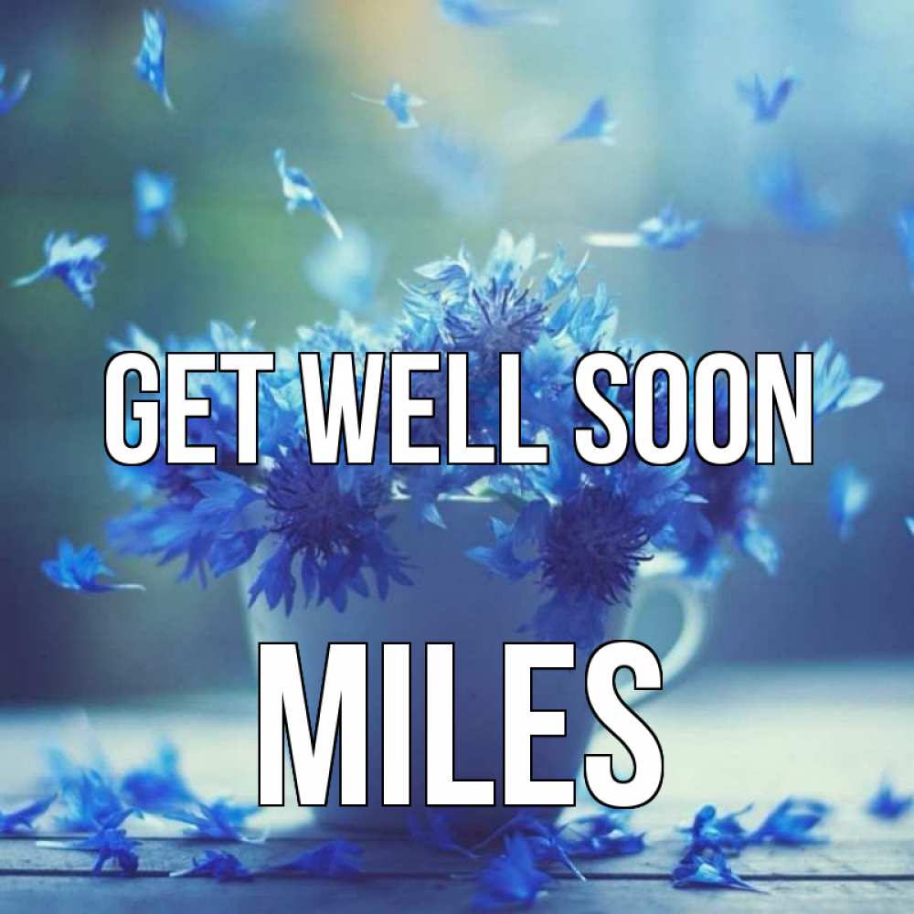 Greetings card с именем, Miles Get well soon кружка с зельем и цветами Greetings with text for free download 