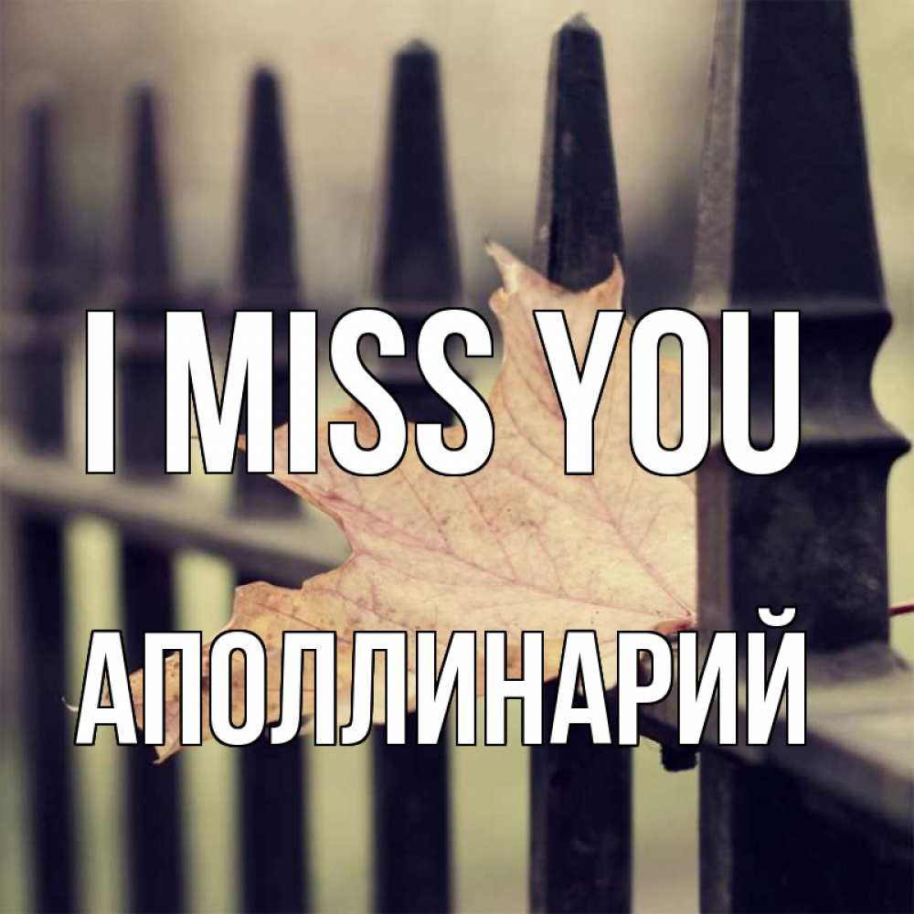Greetings card с именем, Аполлинарий I miss you очень скучно Greetings with text for free download 