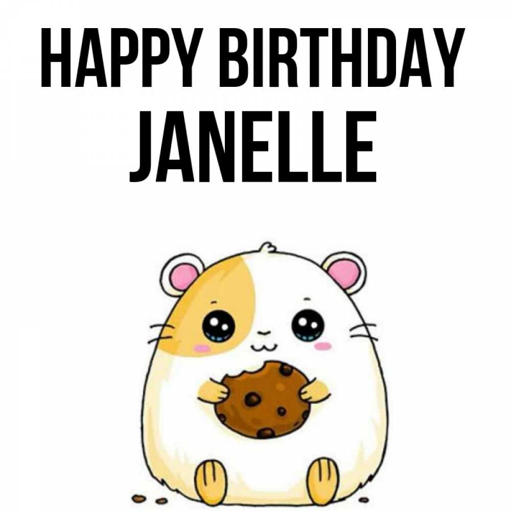 Greetings card с именем, Janelle Happy Birthday с днюхой Greetings with text for free download 